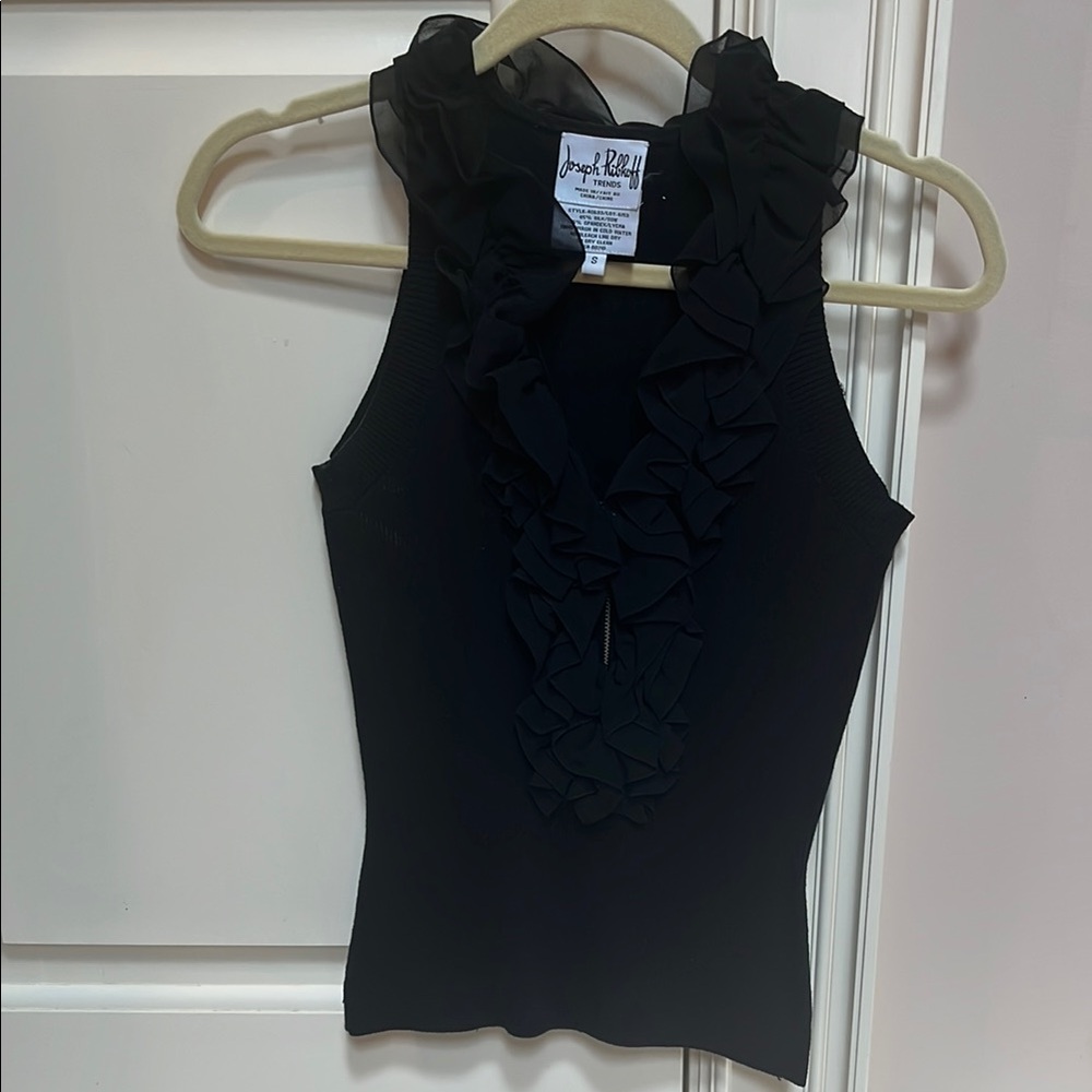 Joseph Ribkoff Black Ruffled Women's Top